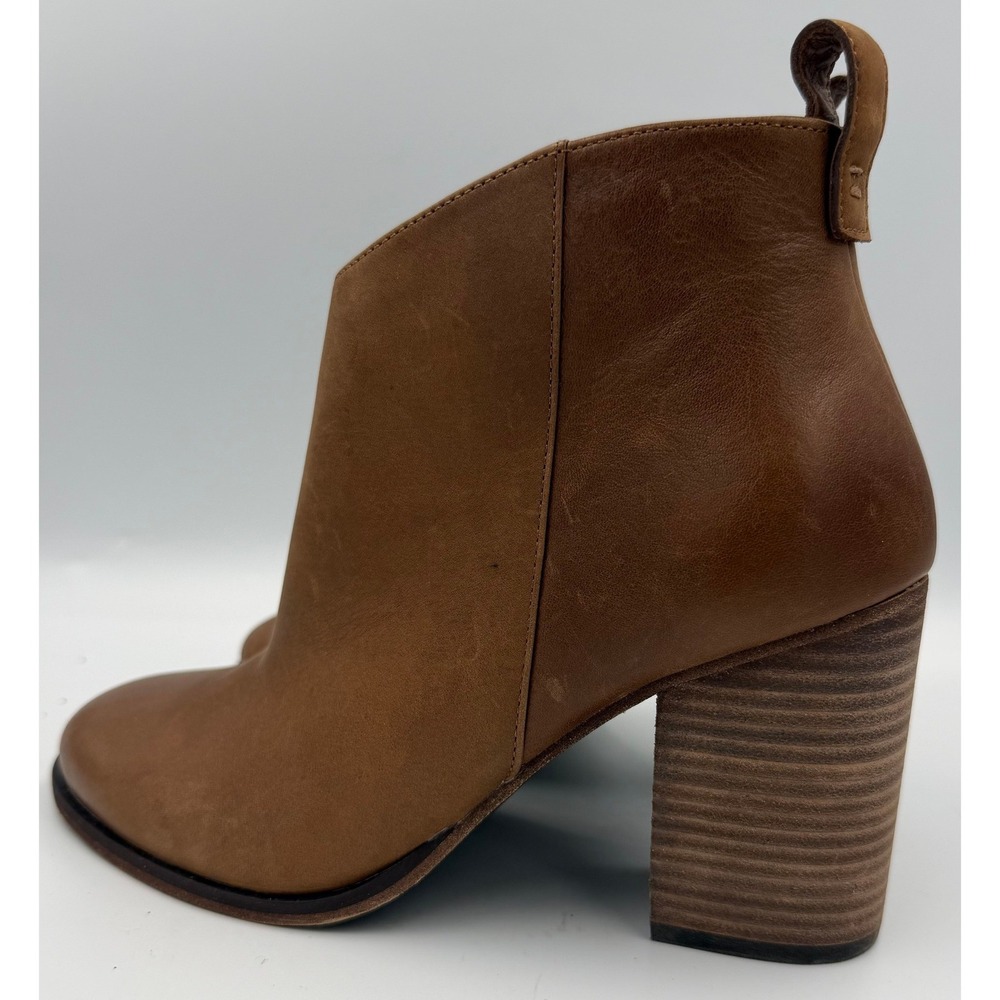 BP Lance Ankle Boots Womens 7.5 Brown Excellent Leather Block Heel Booties - Picture 7 of 10
